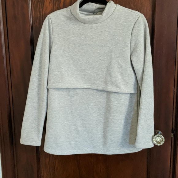 Bearsland Sweaters - Bearsland Gray Nursing Sweatshirt Fleece Inside